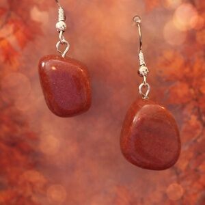 Handmade Brown Stone Drop Earrings